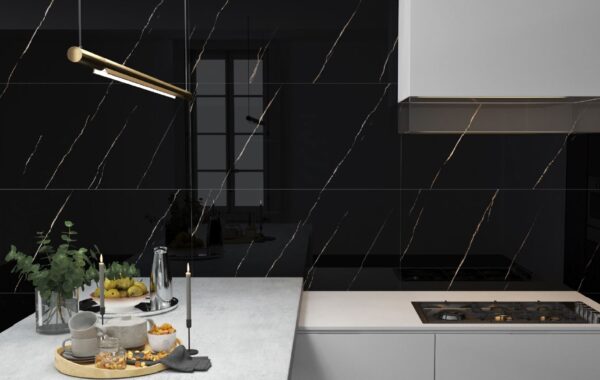 رومن Roman- سرامیک رومن مشکی مدل کار شده - سینا کاشی SINA TILE
