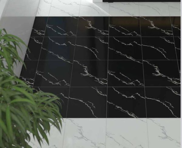 پیرلا Pirlla - سرامیک پیرلا مشکی مدل کارشده 30×30 - کاشی الوند Alvand Tile