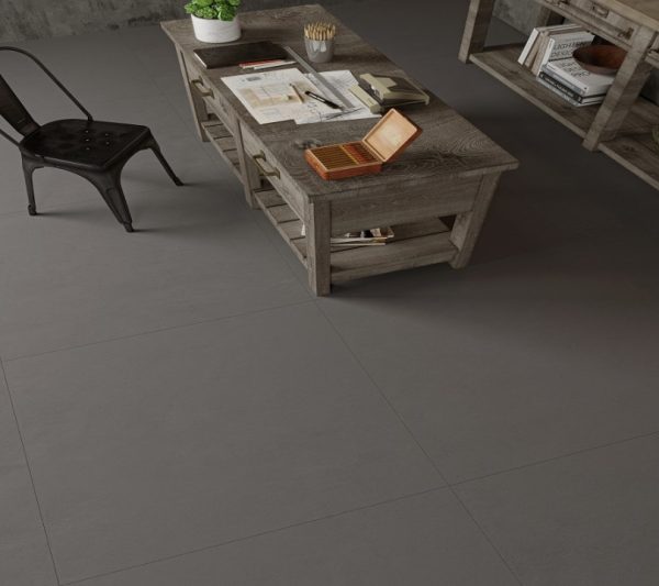 Pristine Dark Grey 4302 - سرامیک اسلب پریستین طوسی تیره مات مدل کارشده 100x100 - اسلب ورونزو Veronzo